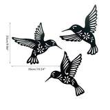 3 Pieces Metal Hummingbird Wall Art Decoration Hollow Out Iron Bird Sculpture Waterproof Wall Hanging Figurines for Garden and Living Room Decor In Australia - Darrahopens