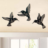 3 Pieces Metal Hummingbird Wall Art Decoration Hollow Out Iron Bird Sculpture Waterproof Wall Hanging Figurines for Garden and Living Room Decor In Australia - Darrahopens