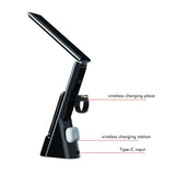 Eye Caring Desk Lamp with Wireless Charger Touch Dimming LED Table Lamps Folding Reading Light for Students
