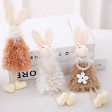 Cute Easter Hanging Bunny Ornaments Easter Bunny Figurine Decorations for Hanging on Trees Windows Easter Decor
