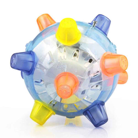 Pet Glowing Bouncing Ball Toy for Dogs Flashing Ball Elastic Flash LED Dog Toy with Light and Music Gift for Pets In Australia - Darrahopens