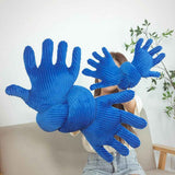 Blue Hand Shape Plush Pillows Long Strip Palm Cushion for Home Travel and Camping Sofa Pillows In Australia - Darrahopens