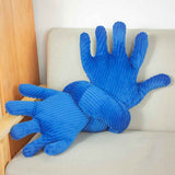 Blue Hand Shape Plush Pillows Long Strip Palm Cushion for Home Travel and Camping Sofa Pillows In Australia - Darrahopens