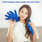 Blue Hand Shape Plush Pillows Long Strip Palm Cushion for Home Travel and Camping Sofa Pillows