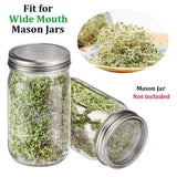 Sprouting Jar With Stainless Steel 304 Screen Lid Wide Mouth Quart Mason Sprouter
