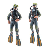 4Pcs Mini Diver Figurines Model Simulation Underwater Adventure Diver Figure Playset for Scene Layout Table Ornaments