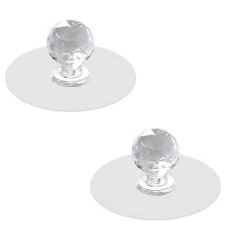 2Pcs Self Adhesive Knobs Acrylic No Drilling Mirror Cabinet Handles Clear Glass Drawer Knobs In Australia - Darrahopens