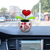 Solar Powered Dancing Flowers Swinging Ornament Electric Bobblehead Solar Flowers Toy for Car Home Decoration Gift