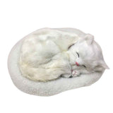 Realistic Sleeping Cat Toy Breathing Cat Stuffed Animal Doll with Mat Plush Toys for Children Home Ornament In Australia - Darrahopens