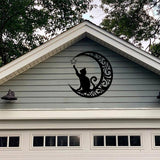 Cute Black Cats Moon Metal Sign Arts Wall Hanging Pendant Decorations for Windows Doors Mantelpieces In Australia - Darrahopens