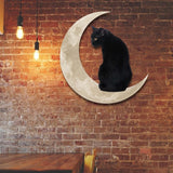 Metal Black Cat Moon Hanging Sign Cat On The Moon Wall Hanging Pendant Home Indoor Decor Gifts In Australia - Darrahopens