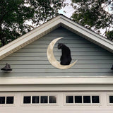 Metal Black Cat Moon Hanging Sign Cat On The Moon Wall Hanging Pendant Home Indoor Decor Gifts