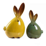 Ceramic Rabbit Figurines Easter Long Ear Bunny Ornament Desktop Animal Doll Home Office Room Decoration In Australia - Darrahopens