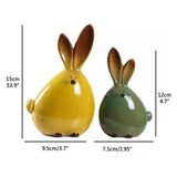 Ceramic Rabbit Figurines Easter Long Ear Bunny Ornament Desktop Animal Doll Home Office Room Decoration In Australia - Darrahopens