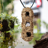 Hand Woven Hummingbird Houses Peanut Shape Natural Bird Nest Hut Straw Bird Nest Handmade Hanging Bird Hut for Window Home Garden