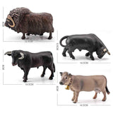 4 Pcs Simulation Farm Cow Cattle Ox Bull Figurine PVC Farm Animal Model Action Figure Home Decoration Kids Educational Toy In Australia - Darrahopens