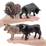 4 Pcs Simulation Farm Cow Cattle Ox Bull Figurine PVC Farm Animal Model Action Figure Home Decoration Kids Educational Toy In Australia - Darrahopens