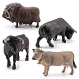 4 Pcs Simulation Farm Cow Cattle Ox Bull Figurine PVC Farm Animal Model Action Figure Home Decoration Kids Educational Toy In Australia - Darrahopens