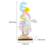 2 Pcs Easter Decorations Wooden Bunny Letter Printing Crafts Ornament Easter Decor for Home Table Party Arrangement Kids Gift In Australia - Darrahopens