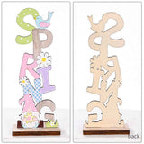 2 Pcs Easter Decorations Wooden Bunny Letter Printing Crafts Ornament Easter Decor for Home Table Party Arrangement Kids Gift In Australia - Darrahopens