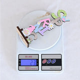2 Pcs Easter Decorations Wooden Bunny Letter Printing Crafts Ornament Easter Decor for Home Table Party Arrangement Kids Gift