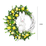 Easter Bunny Egg Wreath Acrylic Rabbit Egg Wreath Indoor Outdoor Easter Hanging Ornaments Home Front Door Party Decorations