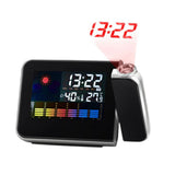 Projection Alarm Clock 180 Degree Adjustable Digital Projector Clock with Weather Station and Temperature Humidity LED Color Screen Perpetual Calendar Clock In Australia - Darrahopens
