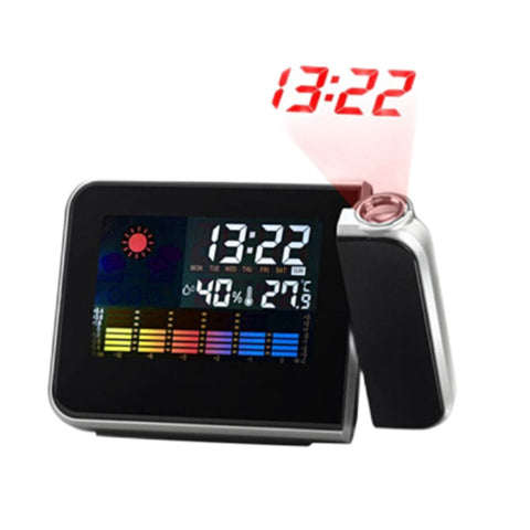 Projection Alarm Clock 180 Degree Adjustable Digital Projector Clock with Weather Station and Temperature Humidity LED Color Screen Perpetual Calendar Clock In Australia - Darrahopens