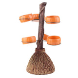 Snack Bowl Holder Halloween Pumpkin Snack Bowl Rack Witch Broom Decor Dessert Bowl Stand for Dining Table