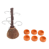 Snack Bowl Holder Halloween Pumpkin Snack Bowl Rack Witch Broom Decor Dessert Bowl Stand for Dining Table