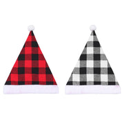 Plaid Christmas Hat Linen Adult Christmas Hat Xmas Holiday Hat Christmas Decorative Hat