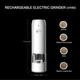 Electric Pepper Grinder Black Usb Charging High Hardness Wear Resistant Automatic Pepper Mill Grinder For Kitchen Restaurant