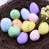 100PCS Colorful Foam Eggs Easter Egg Ornaments Crafts Birds Eggs DIY Wreath Accessories