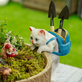 Patio Garden Flower Pots Fish Tank Cat Hanging Ornaments Cute Cartoon Backpack Cat Pendant
