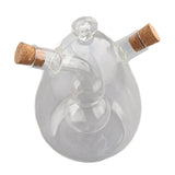 Glass Oil Control Jar Kitchen 2 in 1 Sealed Oil and Vinegar Dispenser Transparent Oil and Vinegar Bottle