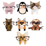 Wooden Eyeglass Holder Stand Animal Shaped Adorable Eyeglass Display Rack for Decoration