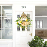 Artificial Hydrangea Wreath Spring Decorative Door Hanging Wall Wreath for Home Door