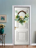 Artificial Hydrangea Wreath Spring Decorative Door Hanging Wall Wreath for Home Door