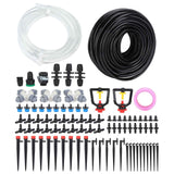30m Drip Irrigation Kit Tubing Hose Nozzles Adapters Valves Drippers Set Garden Watering System