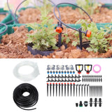 30m Drip Irrigation Kit Tubing Hose Nozzles Adapters Valves Drippers Set Garden Watering System