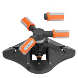 Lawn Water Sprinkler Automatic Flower Watering Device Three Prong Sprinkler for Garden Watering Gardening IrrigationOrange