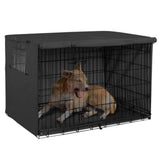 124.5x84x79cm Dogs Wire Crate Cover Waterproof Sunscreen Dustproof Pet Cage Cover for OutdoofBlack