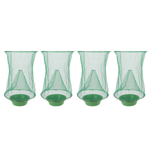 4pcs Outdoor Fly Trap Reusable Hanging Fly Trap Cage Net with Bait Tray for Garden Farm Orchard In Australia - Darrahopens