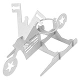 Stainless Steel Chicken Stand Removable Portable MotorcycleShape BBQ Roaster Stand for Party(FivePointed Star Shape )