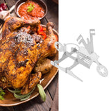 Stainless Steel Chicken Stand Removable Portable MotorcycleShape BBQ Roaster Stand for Party(FivePointed Star Shape )