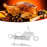 Stainless Steel Chicken Stand Removable Portable MotorcycleShape BBQ Roaster Stand for Party(FivePointed Star Shape )