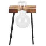 Desktop Glass Planter Wooden Stand Bulb Glass Vase Hydroponics Plant Planter for Home Office Garden1 Bottle In Australia - Darrahopens