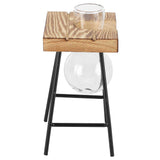 Desktop Glass Planter Wooden Stand Bulb Glass Vase Hydroponics Plant Planter for Home Office Garden1 Bottle In Australia - Darrahopens