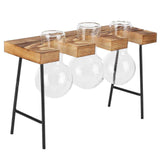 Desktop Glass Planter Wooden Stand Bulb Glass Vase Hydroponics Plant Planter for Home Office Garden3 Bottle In Australia - Darrahopens