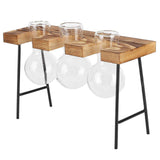 Desktop Glass Planter Wooden Stand Bulb Glass Vase Hydroponics Plant Planter for Home Office Garden3 Bottle In Australia - Darrahopens